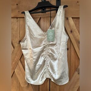 H&M NWT champagne satin feel top